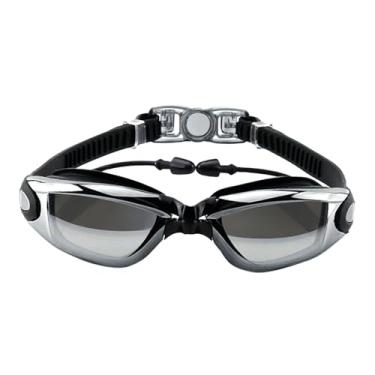 Imagem de rockible Óculos de natação anti nevoeiro óculos de natação óculos de natação para mergulho com snorkel, PRETO