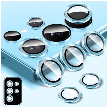 Imagem de Kucheed Protetor de lente de câmera para Samsung Galaxy S23 Ultra, anéis individuais de liga de alumínio de alinhamento automático, protetor de tela de vidro temperado 9H, adesivo de filme