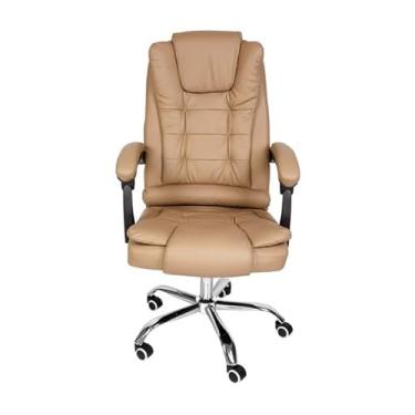 Imagem de Cadeira De Escritório Presidente Giratória Reclinável Cor:Bege