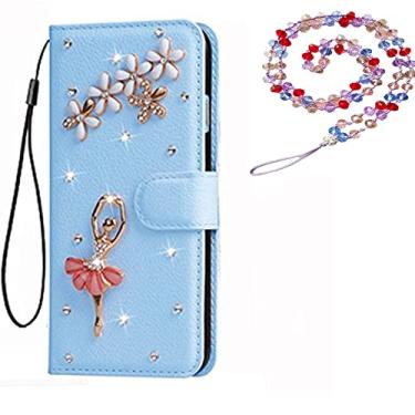 Imagem de Capa para Xiaomi Poco X4 Pro 5G, carteira de couro brilhante, capa protetora para celular e alça de pescoço [suporte] [compartimentos para cartões] [fecho magnético] para Xiaomi Poco X4 Pro 5G capa de