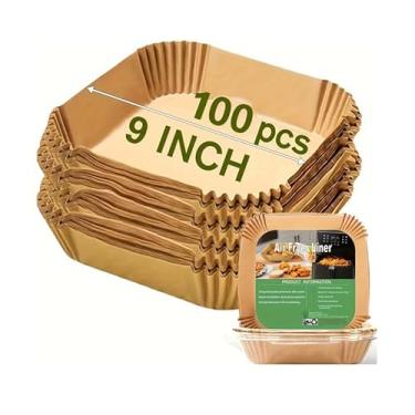 Imagem de Forros de papel Air Fryer, 100 peças de papel manteiga, forro de papel descartável para fritadeira a ar livre de alvejante (7,9 polegadas)