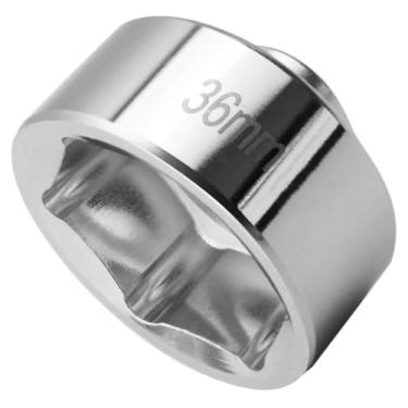 Imagem de Shonee Chave de soquete de aço de 6 pontos de 36 mm para Mercedes, BMW, Audi, Ford, Mini, VW, Volvo, Porsche veículos e todos com tampas de filtro de óleo de 36 mm, chave de filtro de óleo de perfil baixo, ferramenta de remoção de filtro de óleo de 3/8"