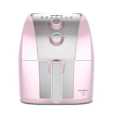 Imagem de Fritadeira Rosa Air Fryer Britânia Rosa Sem Óleo 1500w 5,5 Litros, Ros