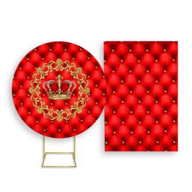 Imagem de Painel De Festa Redondo 1,50x1,50 + Painel Vertical 1,50x2,20 - Realez