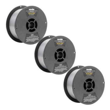 Imagem de Kit 3 Arame MIG 0,8mm Carretel 1KG Sem Gas - Vonder