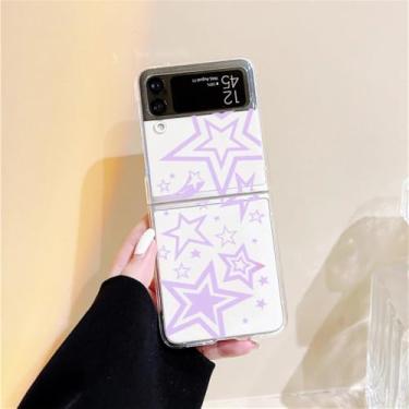 Imagem de Super Star Phone para Samsung Galaxy Z Flip 6 Case Transparent Stars Clear Hard Cover para Samsung ZFlip4 Z Flip5 4 Bag, Style 2, para Galaxy ZFlip 6