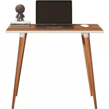 Imagem de Mesa Escrivaninha Retrô em MDF e Pés Palito - E-NOVA MÓVEIS, NATURE/OF