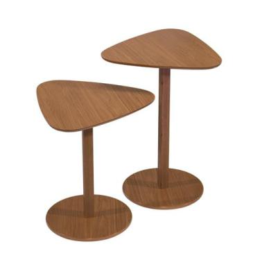 Imagem de Mesa Mesinha Centro Lateral Organica 2 Un MDF Madeira Novas - B&A BENT