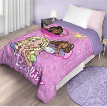 Imagem de Edredom Solteiro Com Sherpa Lepper 150x220cm Barbie, BARBIE