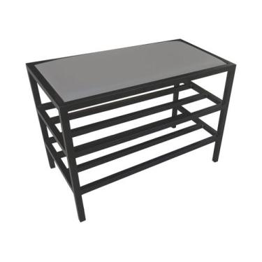 Imagem de Sapateira Banco Estofado Hall De Entrada Estilo Industrial - Moveraço,