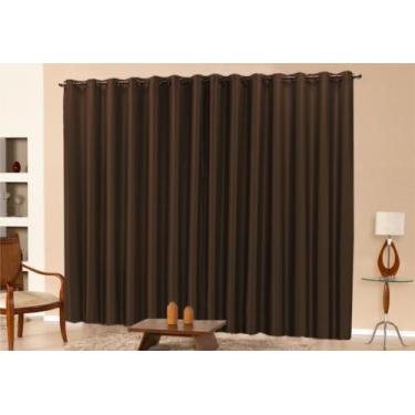 Imagem de Cortina Janela Blackout Total 2M(L) X 1,6M(A) Com Ilhós Marrom - Harum