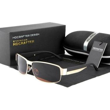 Imagem de Óculos De Sol Hdcrafter Polarizado Proteção Uv400 Original, Dourado