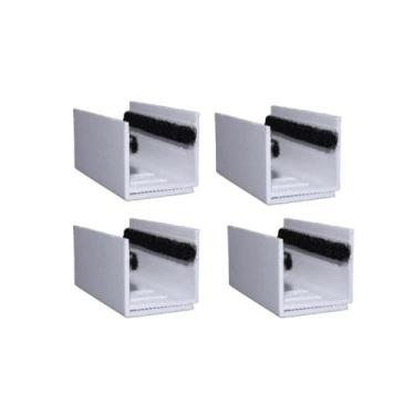 Imagem de 04 Guia U Externo Ajustável Para Porta De Correr - Branco - PERFIL COM