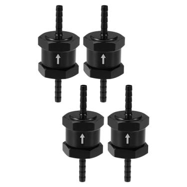 Imagem de Hihaha Válvula de retenção de combustível unidirecional/válvula de retenção unidirecional interna sem retorno para carro combustível gasolina diesel/durável 0,4 cm 4 mm OD / 4 peças preto