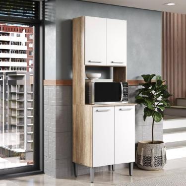 Imagem de Torre Quente Carvalho Com Branco Cozinha Arizona 2783 Carraro