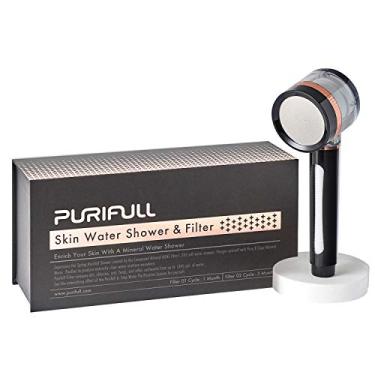 Imagem de Purifull Conjunto de chuveiro de luxo filtrado de alta pressão, filtro de chuveiro de 12 estágios para economia de água da pele mineral, remove cloro e substâncias nocivas, melhora a pele seca e a