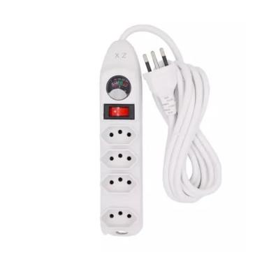 Imagem de Proteja seus aparelhos com a Régua Filtro Linha Extensão Bivolt! 4 tomadas, cabo de 2 metros e fusível de segurança. Ideal para casa ou escritório, garantindo energia confiável e proteção extra!