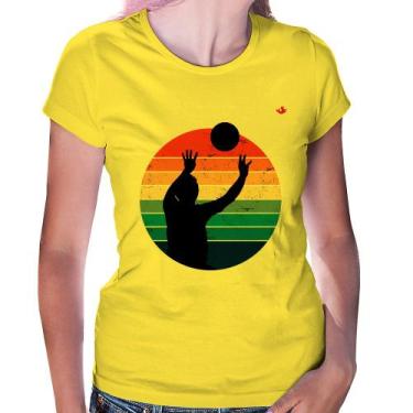 Imagem de Baby Look Vôlei Vintage Sunset - Foca na Moda, Amarelo, G