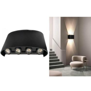 Imagem de Arandela Luminaria Meia Lua 8 Leds 8w Preto - Aaatop