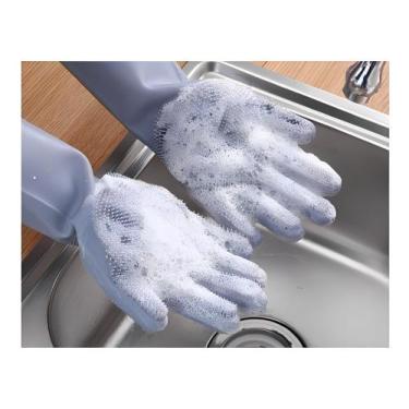 Imagem de Luvas Silicone Limpeza Carro casa Animais Esponja Lavadora - ZEM