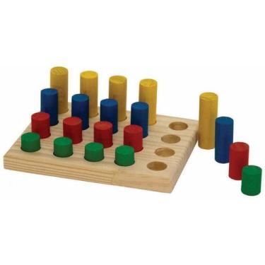 Imagem de Jogo De Pinos 1 Base  20 Pinos Percepção De Cores Educativo - Futura B