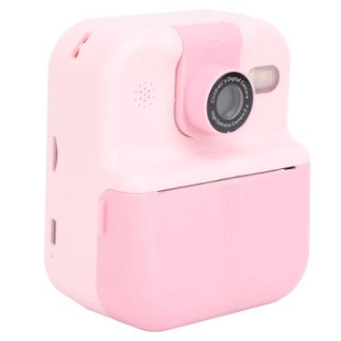Imagem de Câmera infantil de impressão instantânea, câmera de vídeo 1080P que imprime fotos, com lanternas duplas de LED, com 3 rolos de papel para impressão, brinquedos infantis (PINK)
