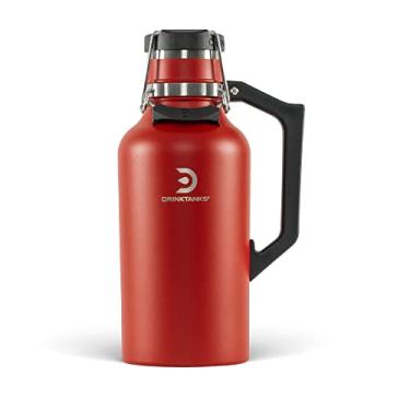 Imagem de DrinkTanks Craft Growler – Growler de cerveja de aço inoxidável isolado a vácuo de 1,8 g com alça, copo térmico à prova de vazamento para cerveja, vinho, café, refrigerante, kombucha – reutilizável e