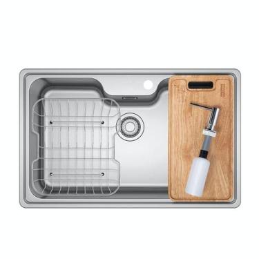 Imagem de Cuba de Sobrepor Franke Bell BCX 610-81 em Aço Inox 81 x 51 cm com Ace