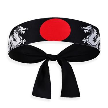 Imagem de hhdatc Bandanas de cabeça com bandeira do país do Japão, faixas de suor pretas masculinas, bandana japonesa, para homens, futebol, tênis, treino, fantasia