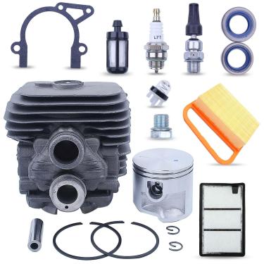 Imagem de AUMEL Kit de pistão de cilindro para serra de concreto Stihl, kit de junta de pistão de cilindro de 50 mm com filtro de ar pré-limpador para Stihl ts420 peças ts410, para serra de concreto Stihl peças de substituição 42380201202