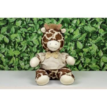 Imagem de PELUCIA SAFARI GIRAFA PROVENCE 18 CM - PARA MENINO (Camiseta e gravata xadrez de bege)