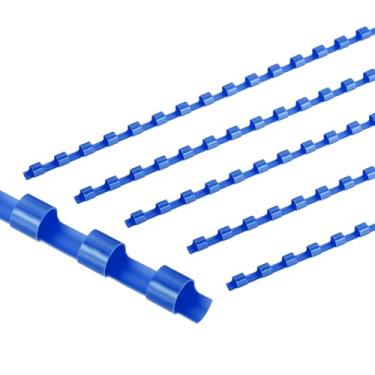 Imagem de PATIKIL Pentes de encadernação de plástico de 6 mm (1/10.2 cm), 50 peças, 21 argolas, espinhos de encadernação com capacidade de 20 folhas, tamanho carta para encadernação de folhas de papel, azul