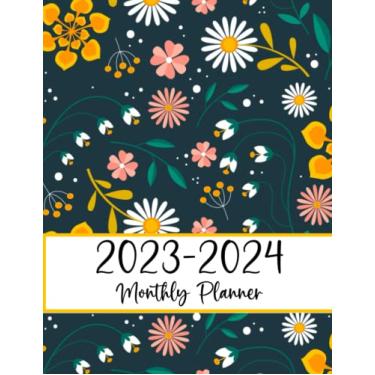 Imagem de 2023-2024 Monthly Planner: A Floral Cover Two Years Monthly Planner Calendar Schedule Organizer, 24 Months With Federal Holidays and inspirational Quotes.