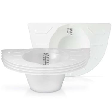 Imagem de FifthPulse Chapéu Coletor De Urina Para Vaso Sanitário - Pacote Com 5 Bandejas De Amostra Com Nervuras Reforçadas E Abas Largas - Coletor De Urina E Fezes