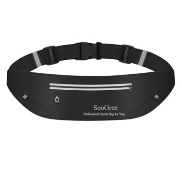 Imagem de Pochete fina para corrida masculina e feminina, pochete com zíper à prova d'água, suporte de telefone refletivo ultraleve, bolsa de cinto de exercícios para corrida, caminhada, ciclismo, acampamento,