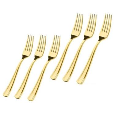 Imagem de kit Garfos Sobremesa Dourados 6pçs Mesa Posta - kitchenware