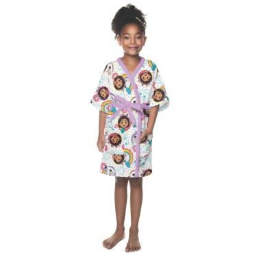 Imagem de Roupão Aveludado Lepper Estampado Personagens Infantil A Casa Mágica da Gabby M