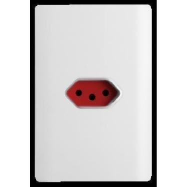 Imagem de Cj Tomada 20A Horizontal Vermelho Suporte 4X2 Dicompel - Dicompel Nova