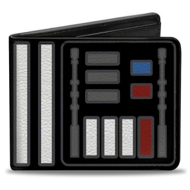 Imagem de Buckle-Down Carteira masculina padrão Bifold Star Wars Darth Vader, 10 cm x 8,89 cm