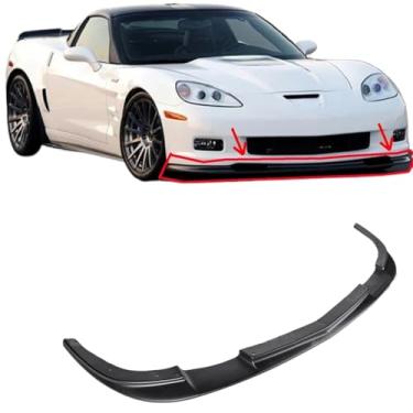 Imagem de Compatível com C6 Corvette 2005-2013 Z06 ZR1 Estilo Wide Body Modelos Carro Pára-choque Dianteiro Lip Splitter Lip Fibra de Carbono Estilo Preto Fosco(Matte Black)