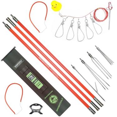Imagem de SINGMATOOLS Conjunto De Lança De Pesca Submarina, Vara Havaiana, Lança De Fibra De Vidro, Arpão, Equipamento De Pesca Submarina, Pontas Paralisadoras De 3 Pontas, 5,5', Corda De Peixe, Bolsa De Viag