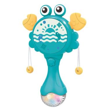 Imagem de Chocalho para Bebê Caranguejo Musical Azul Luz e Som Zippy Toys - 1036