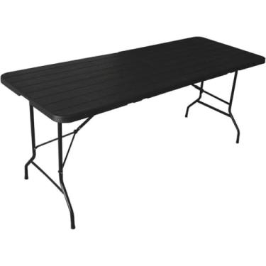 Imagem de Mesa Dobrável Portátil Maleta Camping Praia com Alça 1,80m (MESA PRETA)