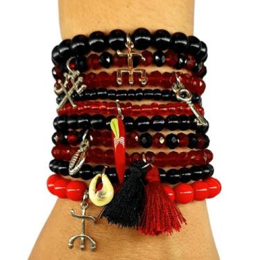 Imagem de Kit Mix 10 Pulseiras Guardiões Exú e Pomba Gira Umbanda - Balaio de Sa