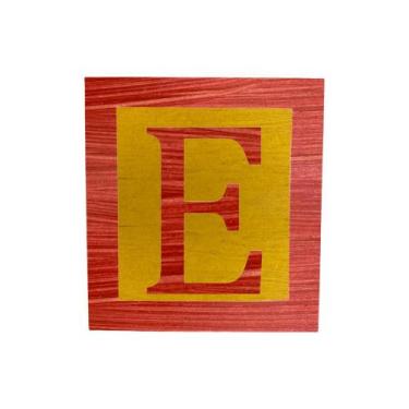 Imagem de Cubo Amarelo Letra Vermelho com Aplique Festa Chá de Bebê Decoração 8x