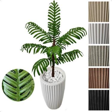 Imagem de Palmeira Areca Bambu Planta Artificial Com Vaso Decorativo - Flor de M