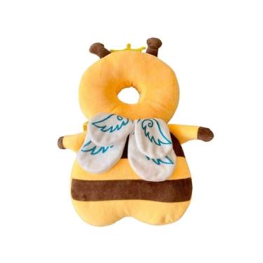 Imagem de Mochila Almofada Travesseiro De Proteção Cabeça Costas Nuca Para Bebê Segurança Anti Impacto Queda (Abelha amarelo)