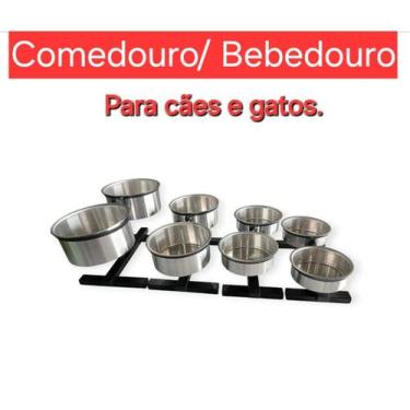 Imagem de comedouro duplo  ajustavel para caes e gatos - GR, mini