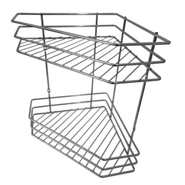 Imagem de Prateleira Aramada de Canto Duplo Cromada Bredal