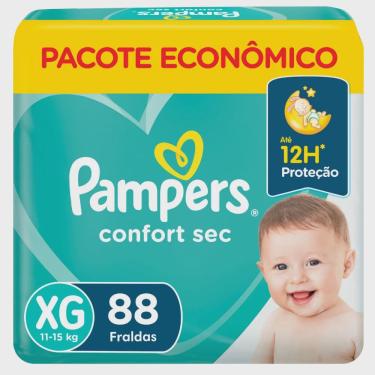 Imagem de Fralda pampers confort sec max xg com 88 unidades